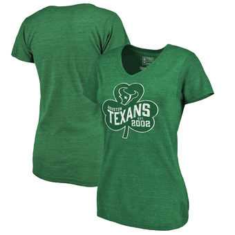 Women's Houston Texans Pro Line by Fanatics Branded St. Patrick's Day Paddy's Pride Tri Blend T-Shirt Green,We sell and wholesale Women's Houston Texans Pro Line by Fanatics Branded St. Patrick's Day Paddy's Pride Tri Blend T-Shirt Green on line form chian!